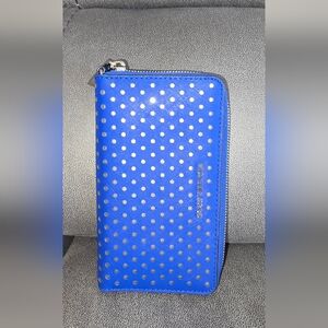Michael Kors Vibrant Blue Wallet with Silver Dots